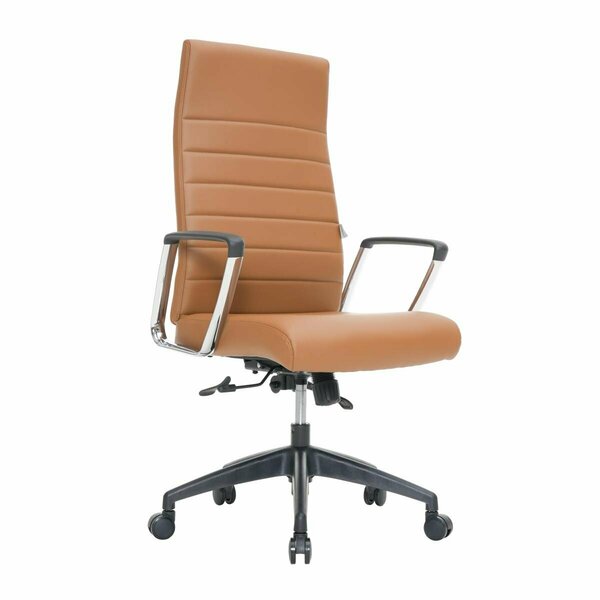 Kd Americana Hilton Modern High-Back Leather Office Chair Light Brown KD3035917